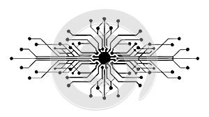 Abstract Digital Network with Central Core Vector, vector design Generative AI