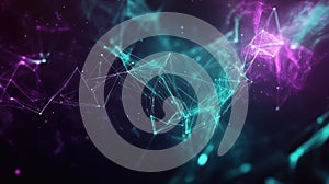 Abstract digital network connecting data points in cyberspace