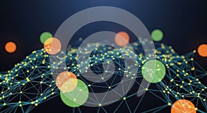 Abstract Digital Network Connection Background, 3D Render, Data Connection