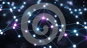 Abstract Digital Network Connection Background with Glowing Nodes