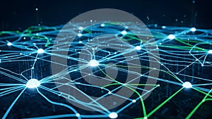 Abstract Digital Network Connection and Data Flow Background