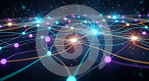 Abstract Digital Network Connection Visualization