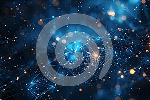 Abstract Digital Network Connection Visualization