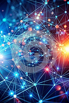 Abstract digital background. Big data visualization. Network connection structure. Science background photo
