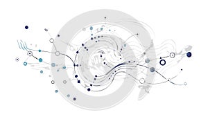 Abstract Digital Network Connectivity Vector Graphic, vector design Generative AI