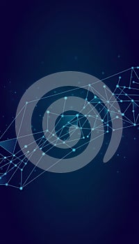 Digital Technology Network Mesh with Connected Nodes Vector