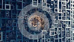 Abstract Digital Network Core with Cubic Structures