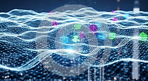 Abstract Digital Network with Cubes