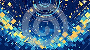 Abstract Digital Network and Data Flow Background