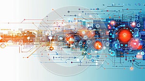 Abstract Digital Network and Data Flow Concept Art