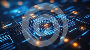 Abstract Digital Network Data Flow: Cybersecurity & Innovation