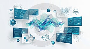 Abstract digital network and data visualization