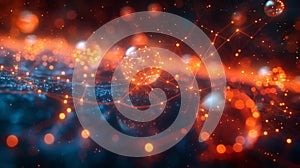 Abstract digital network and data visualization - generative ai