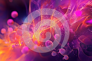 Abstract Digital Network Design with Colorful Flowing Data Visualization