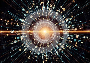 Abstract Digital Network Explosion