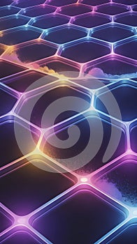 ?Colorful network mesh and spheres background AI generated