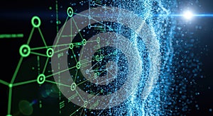 Abstract Digital Network. Futuristic Technology, Data Connection, Innovation Background