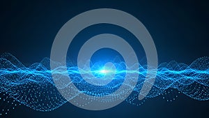 Abstract Digital Network with Glowing Center