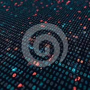 Abstract digital network with glowing data points