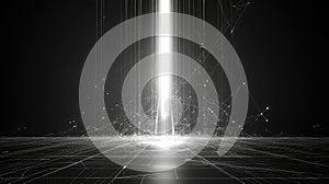 Data transferring into digital network creating bright light