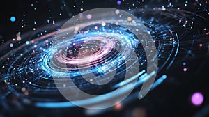 Abstract Digital Network with Glowing Lines and Points