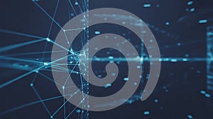 Abstract digital network grid with glowing blue connections