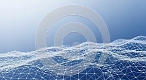 Abstract Digital Network. Futuristic Technology Background, Data Grid