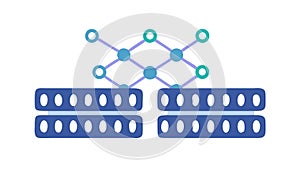 Abstract Digital Network: Interconnected Data Structure, vector design Generative AI