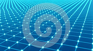 Abstract digital network of interconnected dots representing data flow and connectivity