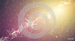 Abstract Digital Network of Interconnected Triangles on a Bokeh Background connection technology