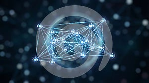 Abstract Digital Network Nodes Connection Background