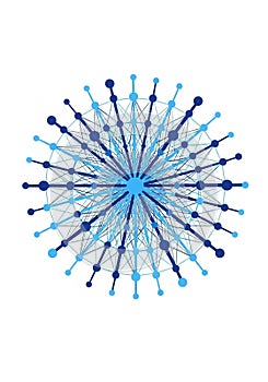 Abstract digital network pattern featuring a radial design with