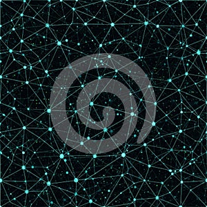 Abstract digital network pattern with interconnected nodes a
