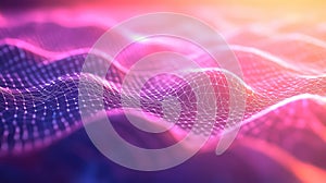 Abstract digital network plexus forming futuristic waves