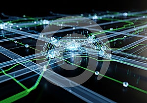 Abstract digital network representation with interconnected