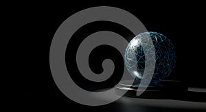 Abstract digital network sphere display