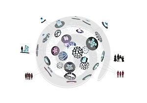 Abstract digital network sphere