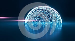 Abstract Digital Network Sphere Shield Protection Concept