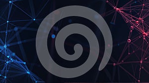 Abstract Digital Network Structure with Connection Dots and Lines, Plexus Effect Background