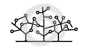 Abstract Digital Network Tree Structure, vector design Generative AI