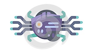 Abstract Digital Network Vector: Interconnected Nodes Data Flow, vector design Generative AI