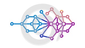 Abstract digital network vector, vibrant data connection symbol. vector design Generative AI