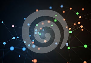 An abstract digital network visualization with