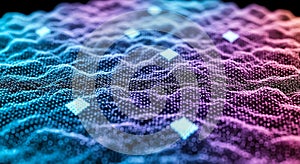 Abstract Digital Network Wave with Data Packets