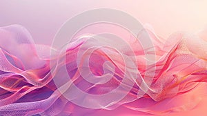 Abstract digital ocean concept with flowing 3D mesh waves against a soothing gradient background. 3d background abstract