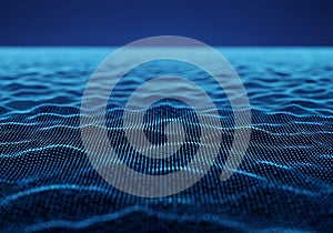 Abstract digital ocean waveform pattern isolated on white background