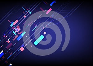 Abstract digital online communication technology background, circuit lines computer