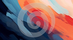 abstract digital painting with broad brush strokes in sunset colors