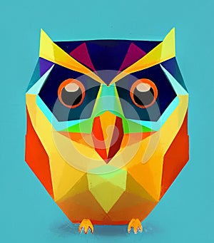 Low poly owl - stylized digital art