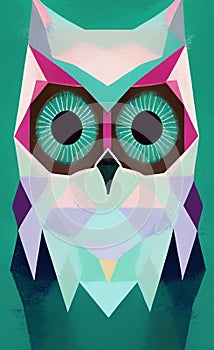 Low poly owl - stylized digital art